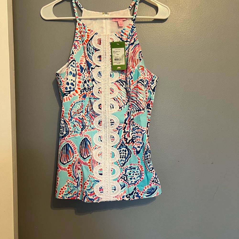 Lilly Pulitzer Vibrant Sleeveless Top with Lace